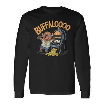 Lucky Buffalo Casino Slot Machine Gambling Gambler Long Sleeve T-Shirt - Thegiftio UK