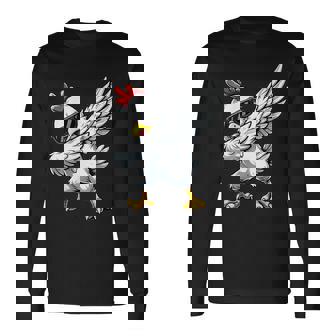Lustiges Huhnmotiv Mit Tanzendem Huhn Mit-Ausschnitt Langarmshirts - Geschenkecke