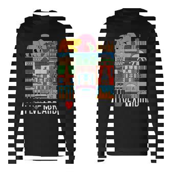 Madrid Monumentos Recuerdointage Madrid Amante Amor Madrid Camiseta de manga larga - Regaloses