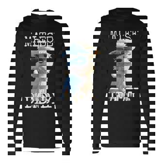 Maltese Daddyマルチーズ お父さん 犬 お父さん 父の日 お父さん スウィート・マルチーズ 長袖Tシャツ - Kawaiitshirt