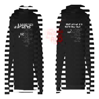 Manchester Is Red ファニー ユナイテッド フットボール サポーター 長袖Tシャツ - Kawaiitshirt