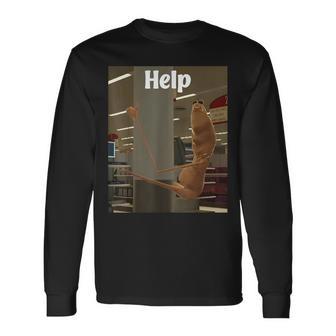 Marcus The Worm Help Meme Long Sleeve T-Shirt - Thegiftio UK