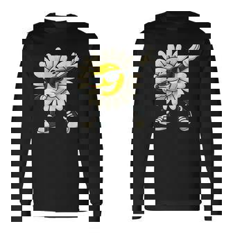 Marguerite Dabbing Motif Marguerite Drôle T-shirt à manches longues - Cadeauxyz