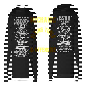 Mechanic Caution Flying Tools 自動車整備士 長袖Tシャツ - Kawaiitshirt