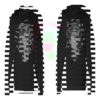Medusa Bubblegum Mythological Snake Hair Goddess Long Sleeve T-Shirt | Mazezy