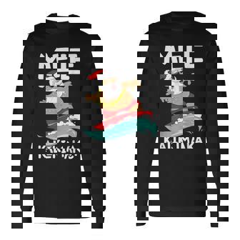 Mele Kalikimaka ハワイアン クリスマス ハワイ サーフィン サンタ 長袖Tシャツ - Kawaiitshirt