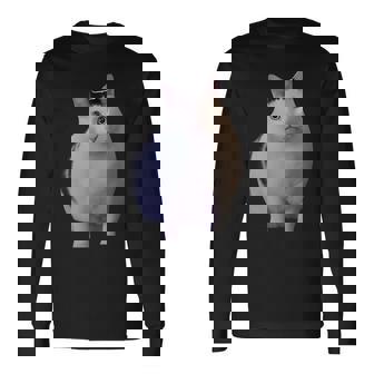 Meme Huh Catミームハァキャット面白い 長袖Tシャツ - Kawaiitshirt