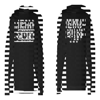 Mermaid Security Halloween Costume Dad Boy Long Sleeve T-Shirt | Mazezy