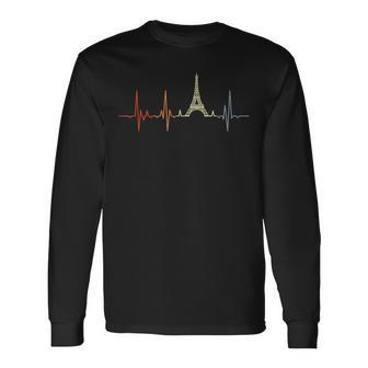 Mi Corazón Late Por París Francia Torre Eiffel Camiseta de manga larga - Regaloses