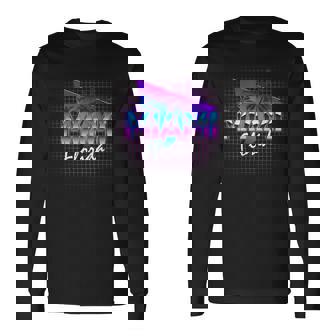 Miami Florida Retrowaveiajesacacionesacaciones Camiseta de manga larga - Regaloses