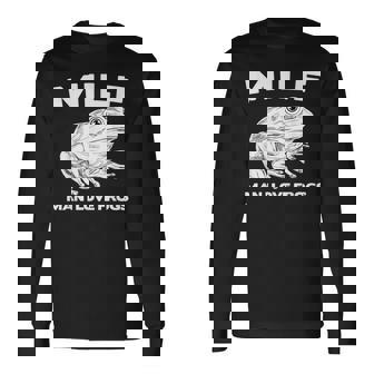 Milf-Man I Love Frogs Divertido Dicho Rana Amantes Anfibios Camiseta de manga larga - Regaloses