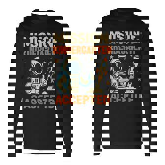 Mission Kindergarten Accepted Astronaut Back To School Boys Long Sleeve T-Shirt | Mazezy