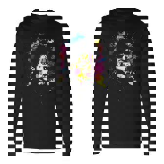 Mj Bad World 白黒スプラッター 長袖Tシャツ - Kawaiitshirt