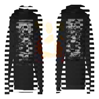 Mona Lisa 上腕二頭筋 ボディービル ジム ワークアウト 面白い モナリザ 長袖Tシャツ - Kawaiitshirt