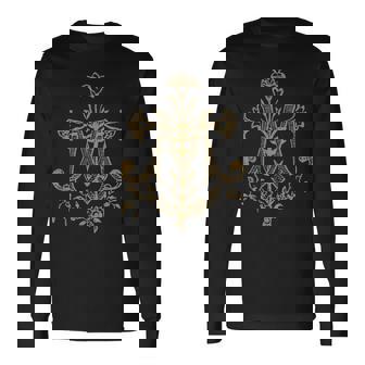 Monogrammeintageierge Marie Auspice Maria Catholique T-shirt à manches longues - Cadeauxyz