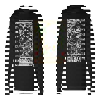 The Monster Frankenstein And Bride The Lovers Tarot Card Long Sleeve T-Shirt - Monsterry