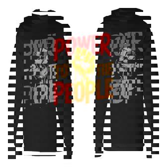 Motivación Inspirada En El Puño Retro Power To The People Camiseta de manga larga - Regaloses
