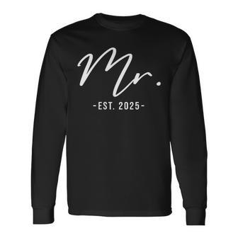 Mr Est 2025 Just Married Wedding Husband Matching Mr & Mrs Long Sleeve T-Shirt - Thegiftio UK