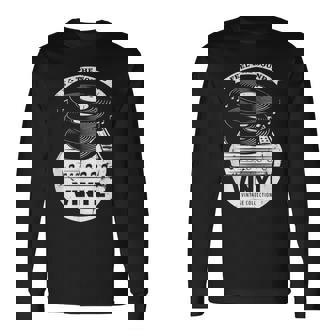 Music Is My Universe レトロなビニールレコードでサウンドを感じる 長袖Tシャツ - Kawaiitshirt