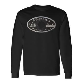 Music Slingerland Drums Guitar Usa Drummer Adults Black Small Short Sleeve - Vintage Classic Polyester 100 Long Sleeve T-Shirt - Thegiftio UK