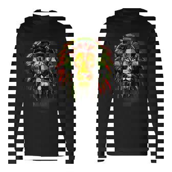 Musique Reggae Rasta Roots Jamaïque Rastafari Rasta Reggae Lion T-shirt à manches longues - Cadeauxyz
