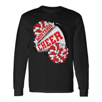 Mustangs Cheer Back To School Cheerleading Spirit R Long Sleeve T-Shirt - Thegiftio UK