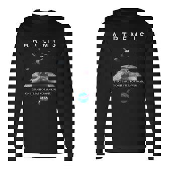 Nasa アルテミス オリオン ムーン インシグニア ミートボール ロゴ 長袖Tシャツ - Kawaiitshirt