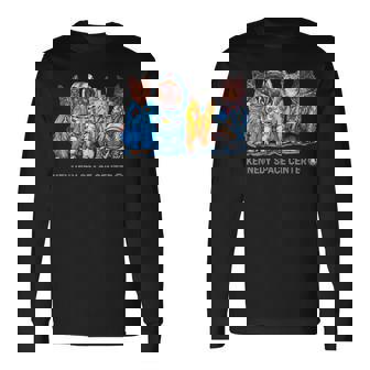 Nasa宇宙飛行士宇宙-猫の飛行服は両側で涼しい 長袖Tシャツ - Kawaiitshirt