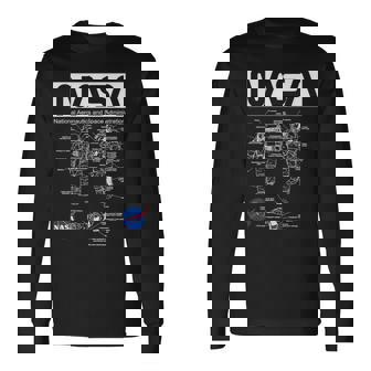 Nasa宇宙飛行士服の概略図 長袖Tシャツ - Kawaiitshirt