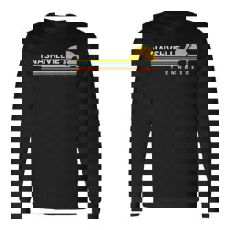 Nashville Tn Tennessee Guitarintage Retroouvenirs 長袖Tシャツ - Kawaiitshirt