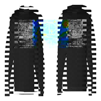 Nerdy 星月夜 フィボナッチ ゴールデン スパイラル 数学の先生 長袖Tシャツ - Kawaiitshirt