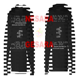 Nesara Gesara、赤い文字。 長袖Tシャツ - Kawaiitshirt