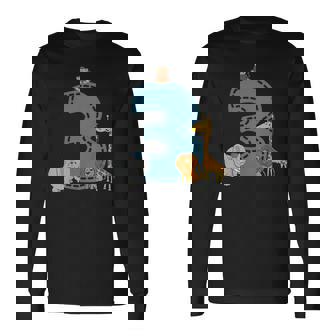 Niños 3 Cumpleaños Niño Niña Zoo Elefante Jirafa 3 Años Camiseta de manga larga - Regaloses