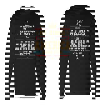 No Kings In America Since 1776 Distressed Usa Flag Vintage Long Sleeve T-Shirt | Mazezy