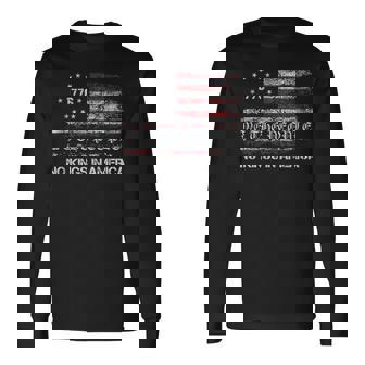 No Kings In America Us Flag Vintage Long Sleeve T-Shirt - Thegiftio