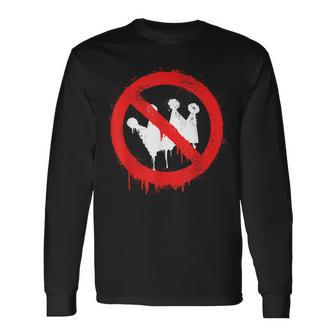 No Kings Protest Stop Sign Long Sleeve T-Shirt - Thegiftio UK