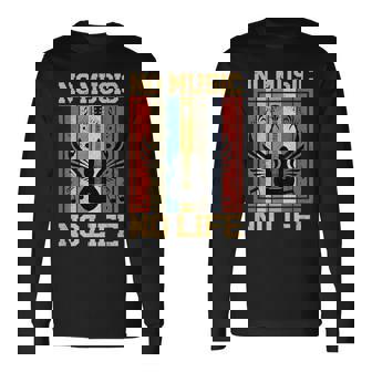 No Music No Life 音符ミュージシャン 長袖Tシャツ - Kawaiitshirt