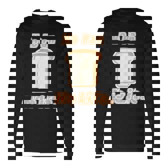 No Pan No Life ノー パン ノーライフ ご飯タイム【変なデザイン屋さん】面白い言葉 長袖Tシャツ - Kawaiitshirt