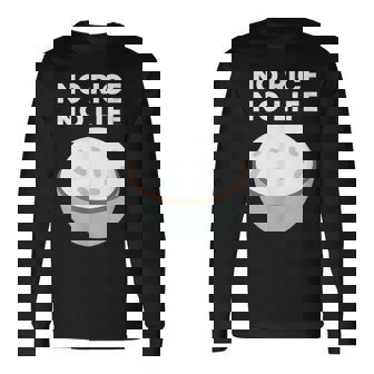 No Rice No Life おかしいご飯、アジア料理 長袖Tシャツ - Kawaiitshirt