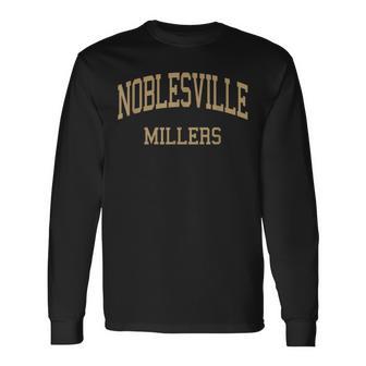 Noblesville High School Hs Noblesville In Retro Sports Long Sleeve T-Shirt - Thegiftio UK