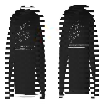 Notas Musicales Instrumento Musical Regalo De Flauta Camiseta de manga larga - Regaloses