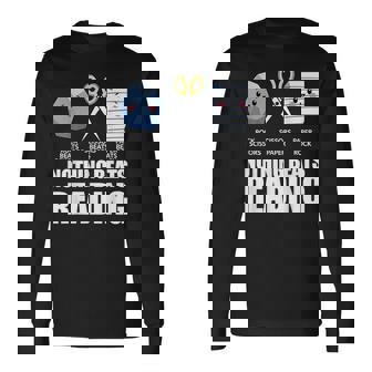 Nothing Beats Reading Rock Paper Scissors Book Lover Long Sleeve T-Shirt | Mazezy