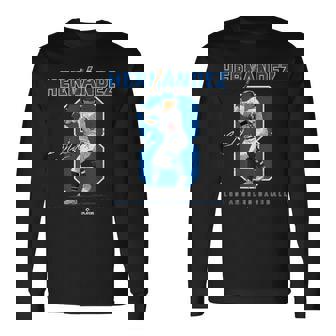 Number And Portrait Kike Hernandez Los Angeles Mlbpa 長袖Tシャツ - Kawaiitshirt