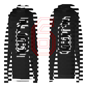 Number Numero 6 6番 長袖Tシャツ - Kawaiitshirt