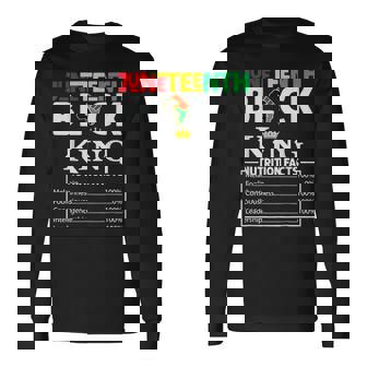 Nutritional Facts Junenth 1865 Black King Long Sleeve T-Shirt | Mazezy