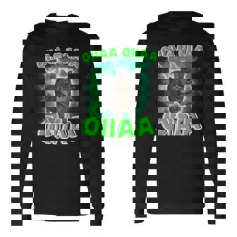 Oiiaa Oiiaa 猫 脳腐 ウイルス スピニング 猫 ミーム 長袖Tシャツ - Kawaiitshirt