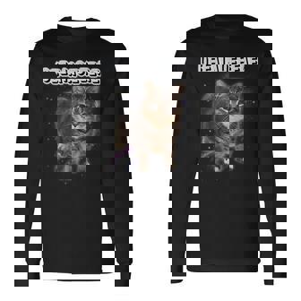 Oiiaoiia 猫 スピニング 猫 ミーム ファニー トレンディ キャット ミーム 長袖Tシャツ - Kawaiitshirt