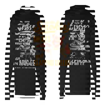 Old Rows Smokin' Meats And Clapping Cheeks Bbq Long Sleeve T-Shirt - Thegiftio