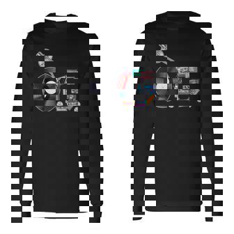 Old School Og Hip Hop Head Vinyl Cds Tapes 80S 90S Retro Long Sleeve T-Shirt - Thegiftio
