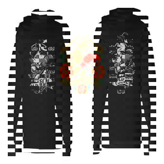 Oldchool Boxerintage Tattoo Rose Guantes Arte Camiseta de manga larga - Regaloses